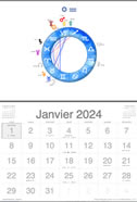 Calendrier astrologique 2024 format A4 horizontal